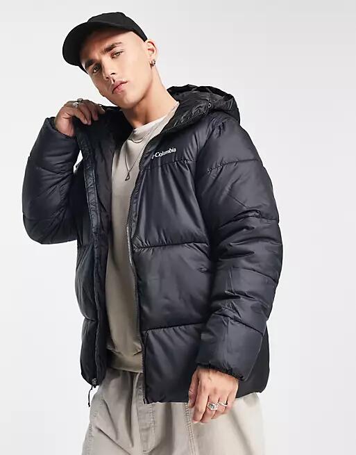 Columbia Puffect II hooded puffer coat in black Cover