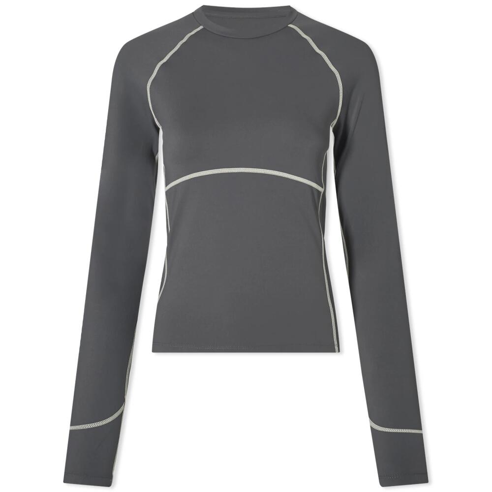 Adanola Women's Ultimate Seam Detail Long Sleeve Top in Graphite Cover