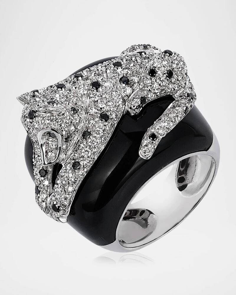 Andreoli 18K White Gold Galassia Diamond Panther Ring Cover