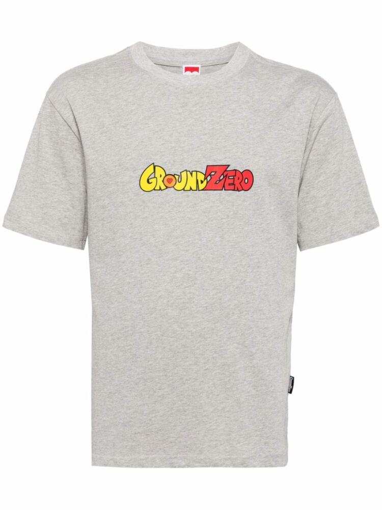 Ground Zero logo-print cotton T-shirt - Grey Cover