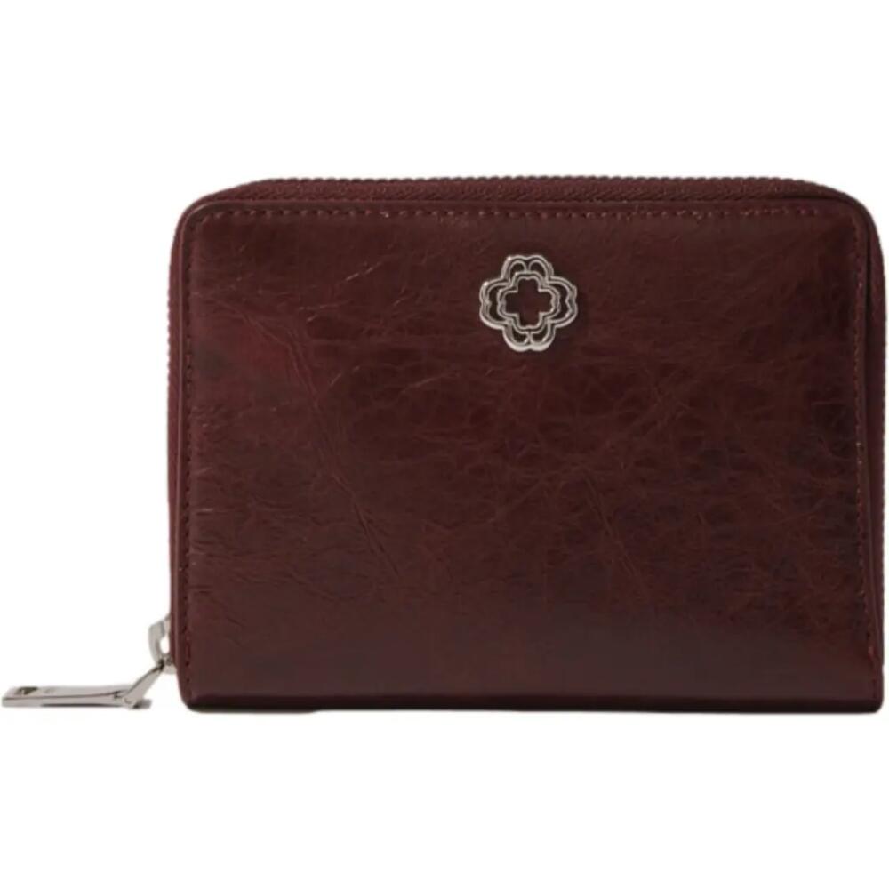 maje Crackled leather wallet in Burgundy Cover