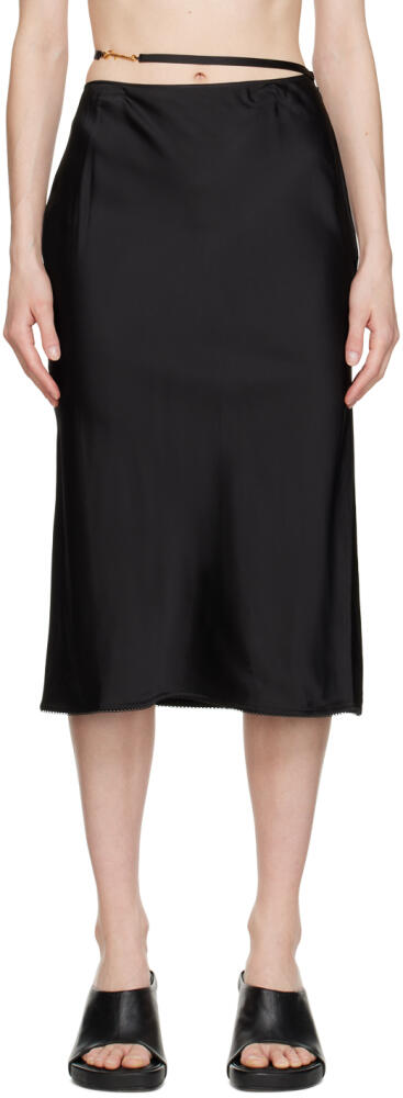 JACQUEMUS Black Le Papier 'La Jupe Notte' Midi Skirt Cover