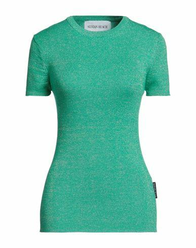 Silvian Heach Woman Sweater Green Viscose, Lurex, Nylon Cover