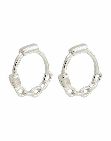 8 By Yoox Piercing Chain Small Hoops Man Earrings Silver Metal alloy Cover