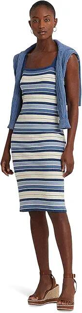 Lauren Ralph Lauren Striped Cotton-Blend Tank Dress (Multi) Women's Dress Cover