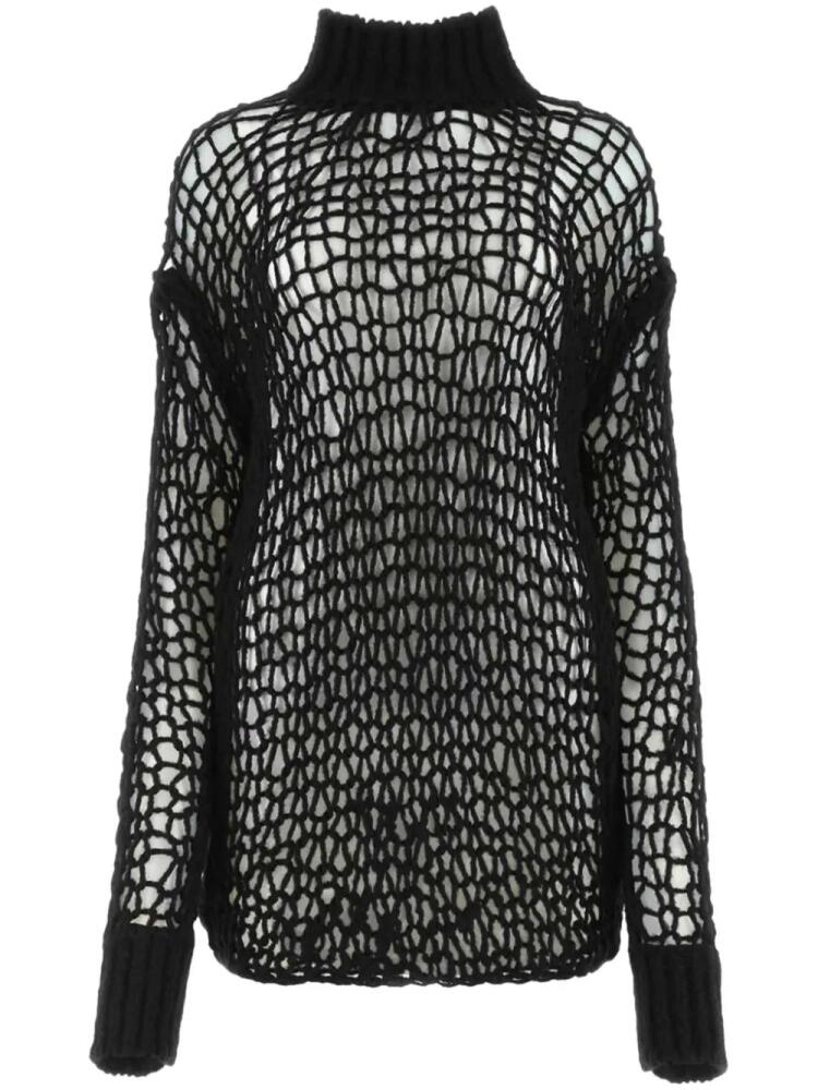 Ann Demeulemeester open-knit high-neck sweater - Black Cover