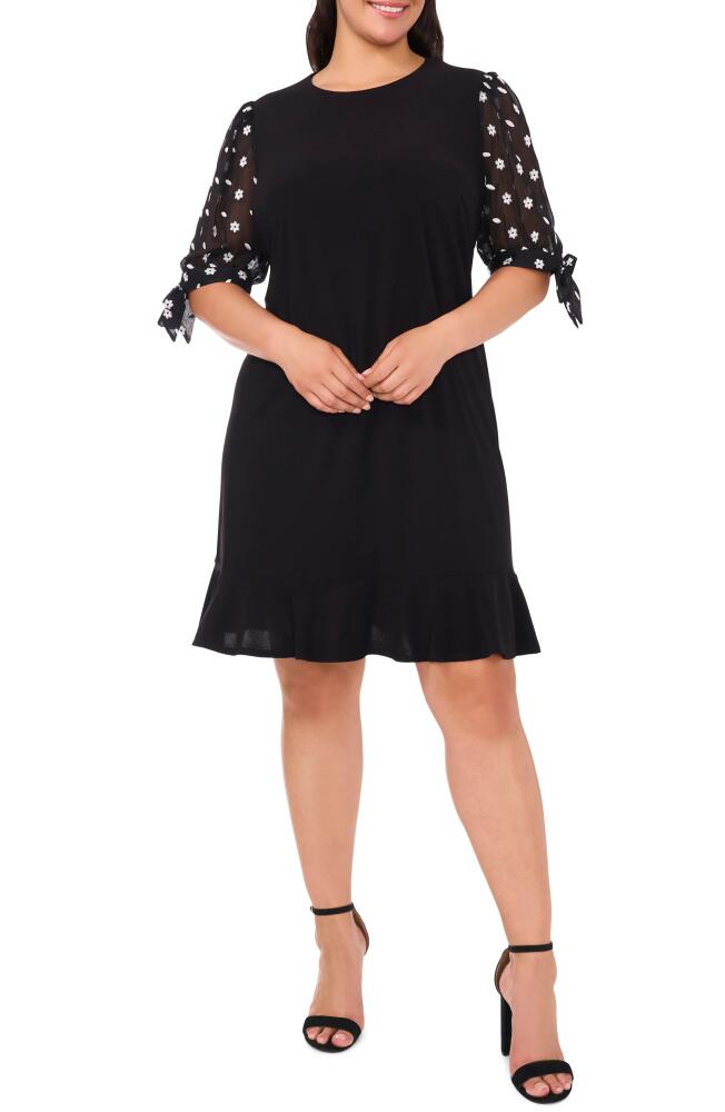 CeCe Mixed Media A-Line Dress in Rich Black Cover