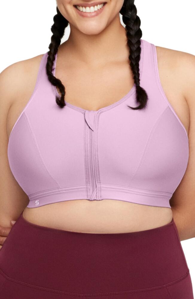 Glamorise Full Figure Zip-Up Sports Bra in Lavender Cover