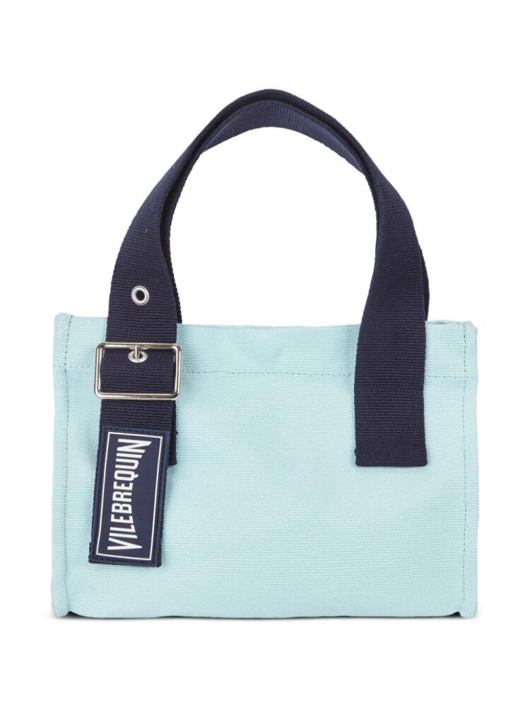 Vilebrequin mini logo-appliqué beach bag - Blue Cover