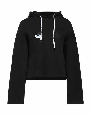 Chiara Ferragni Woman Sweatshirt Black Cotton Cover