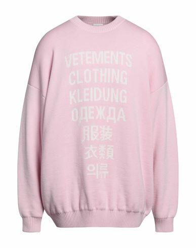 Vetements Man Sweater Pink Merino Wool Cover