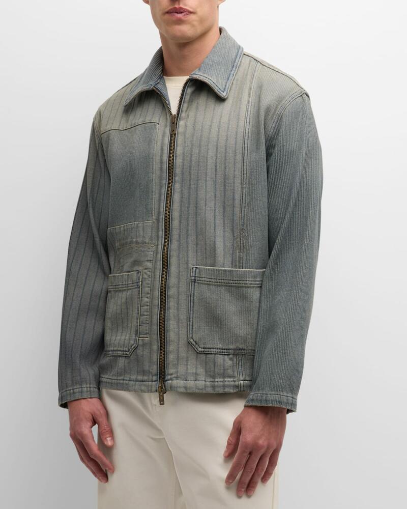 Golden Goose Men's Journey Patched Stripe Denim Jacket Cover