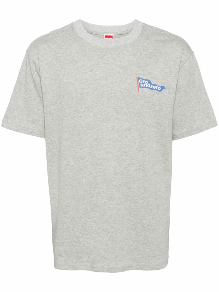 Ground Zero logo-print cotton T-shirt - Grey Cover