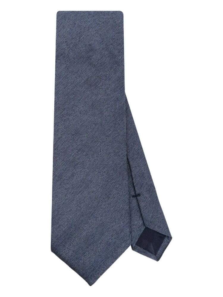 Corneliani twill-weave silk tie - Blue Cover