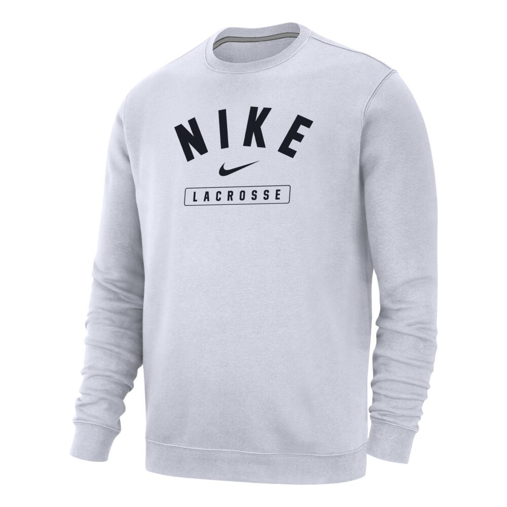 Nike Men's Lacrosse Crew-Neck Sweatshirt in White Cover