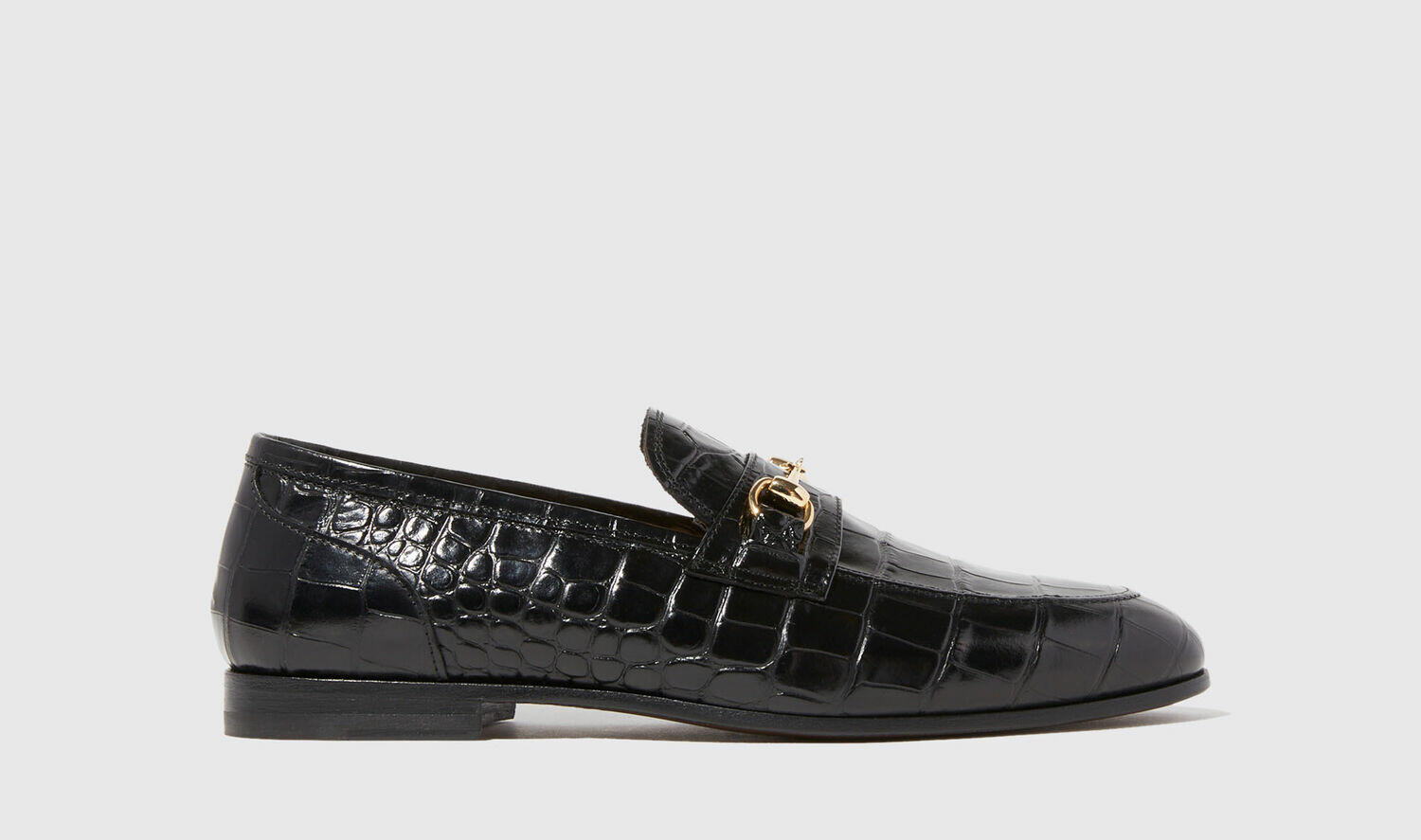 Scarosso Loafers Alessandro Black Croco Calf Leather Cover