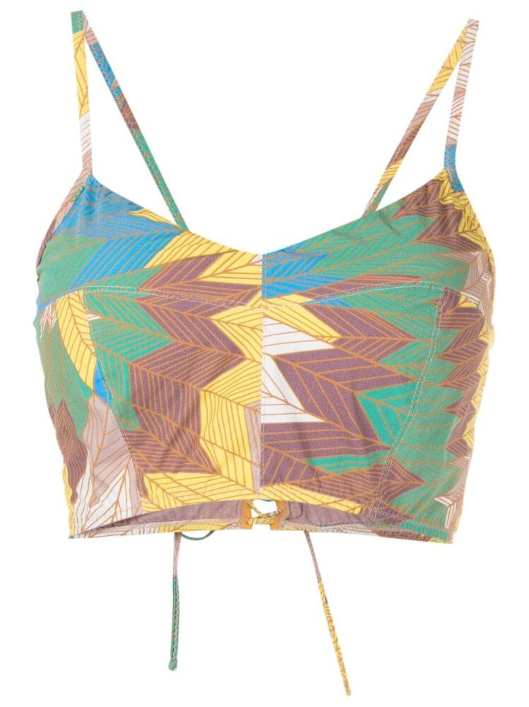 Amir Slama arrow-print cropped cami top - Multicolour Cover