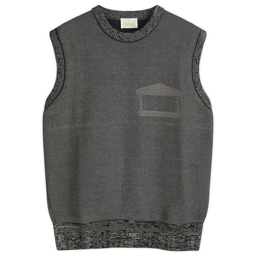 Aries Men's Glitch Temple Knit Vest in Grey Cover