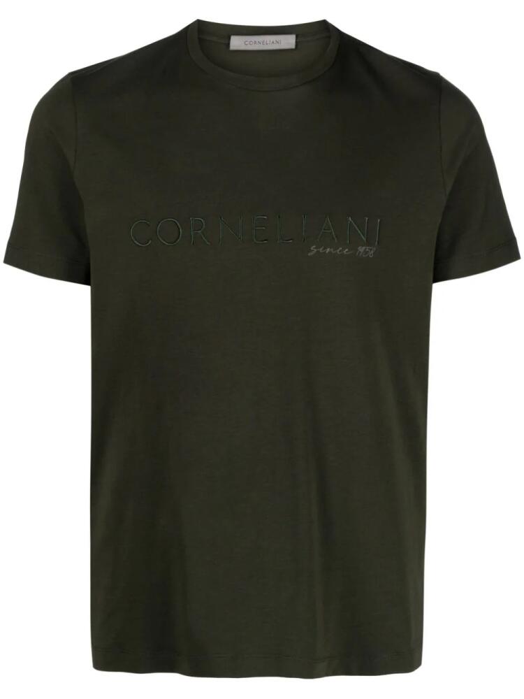 Corneliani logo-embroidered cotton T-shirt - Green Cover