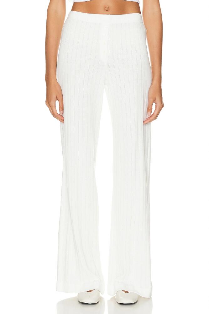 LESET Pointelle Boxer Pant in White Cover