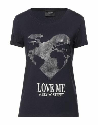 Ermanno Scervino Woman T-shirt Midnight blue Viscose, Elastane Cover