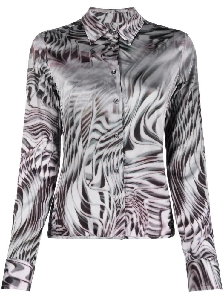 Diesel optical-print satin shirt - Grey Cover