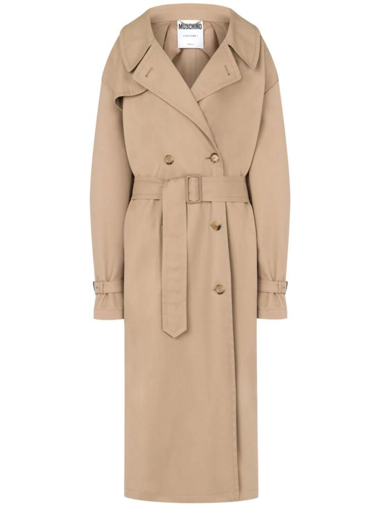 Moschino notched-lapel trench coat - Neutrals Cover