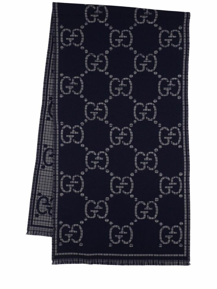 GUCCI Gg Wool Jacquard Scarf Cover