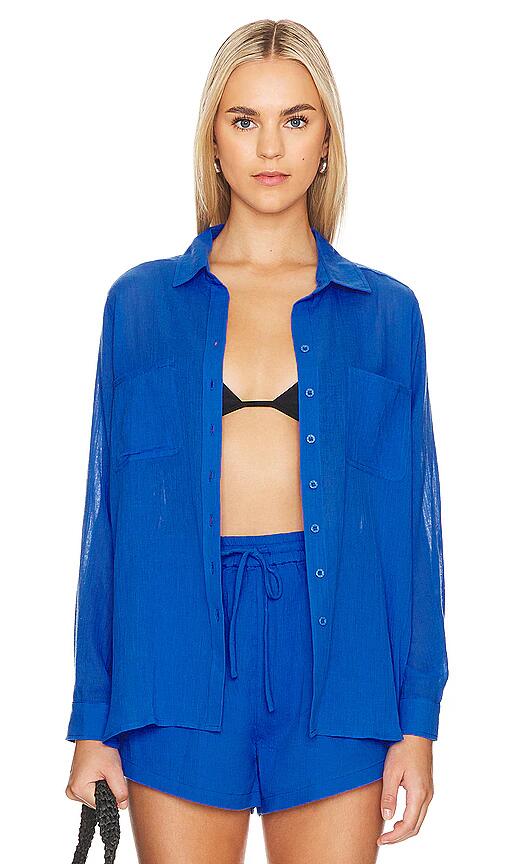 Seafolly Breeze Beach Shirt in Royal Cover