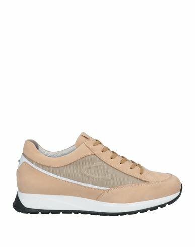 Alberto Guardiani Man Sneakers Apricot Soft Leather, Textile fibers Cover