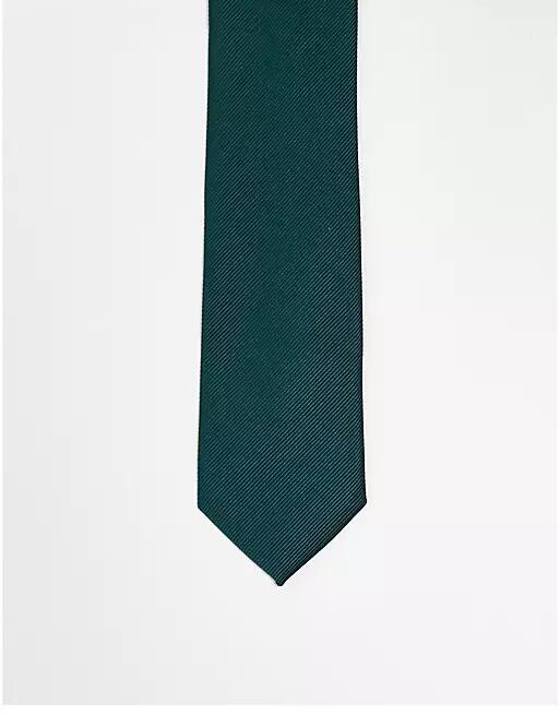 ASOS DESIGN tie in dark green Cover