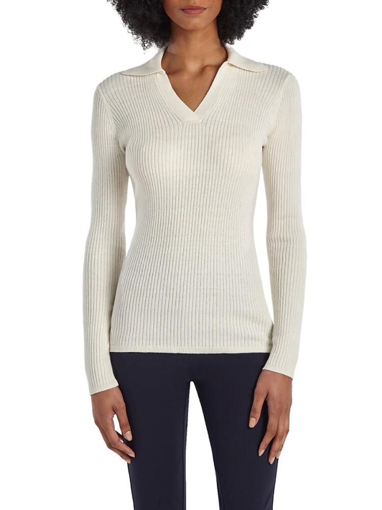 Capsule 121 Women's The Sierra Long Sleeve Sweater Polo - White Cover