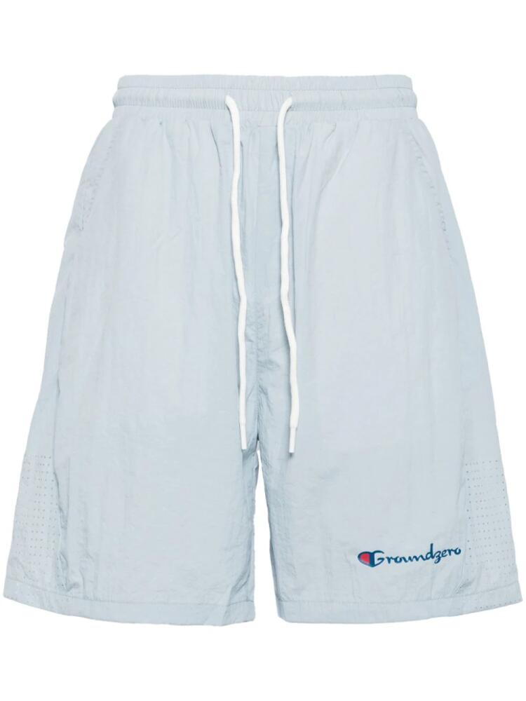 Ground Zero logo-print shorts - Blue Cover