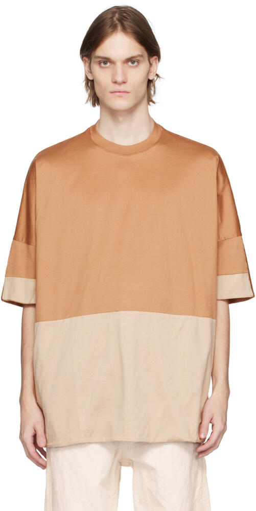 CASEY CASEY Off-White & Tan Reve Reversible T-Shirt Cover