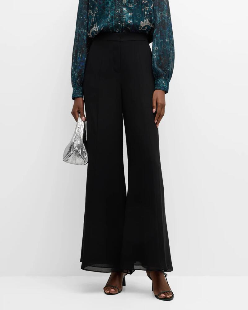 Kobi Halperin Robin Wide-Leg Crepe Chiffon Pants Cover