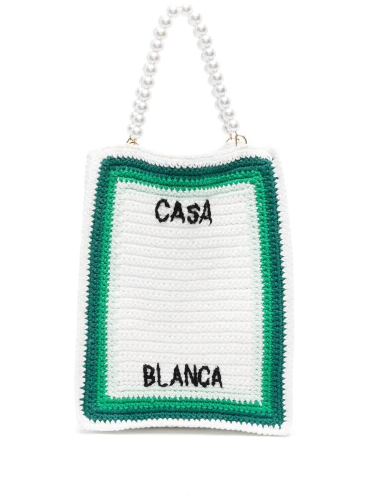 Casablanca crochet-knit tote bag - White Cover