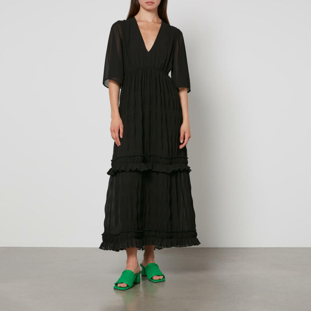 Ganni Plissé-Georgette Midi Dress Cover