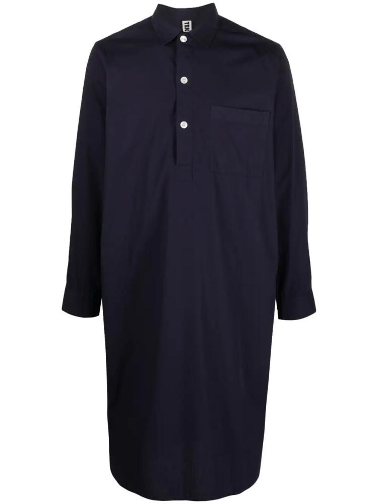 TEKLA button-up lounge shirt - Blue Cover