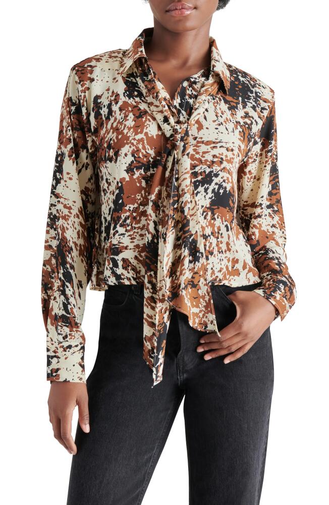 Steve Madden Noelle Tie Neck Shirt in Cacao Cover