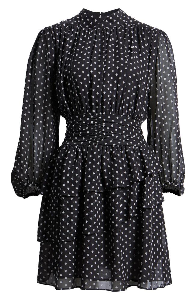 Sam Edelman Ava Polka Dot Long Sleeve Dress in Black Cover