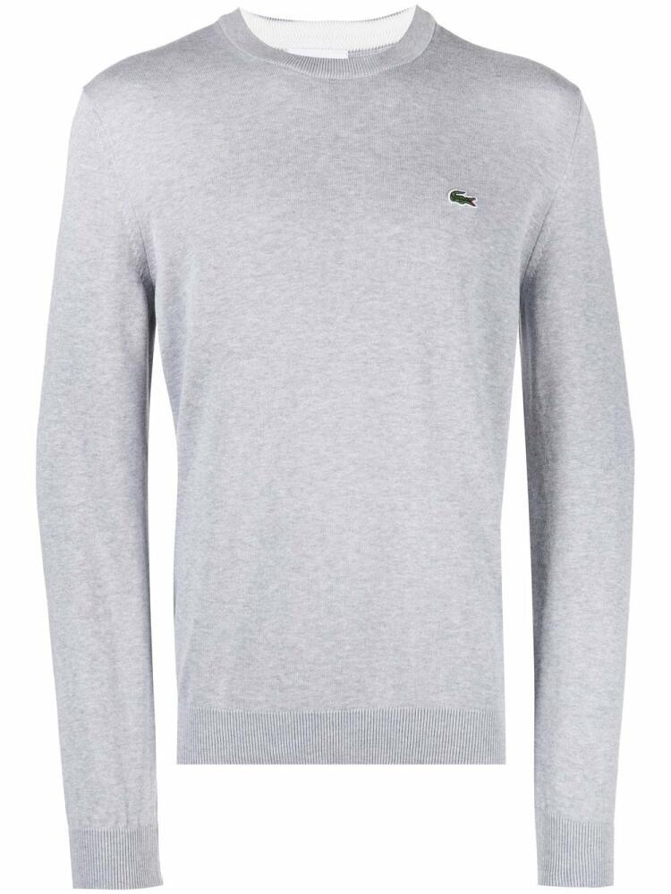 Lacoste logo-patch crew neck sweater - Grey Cover