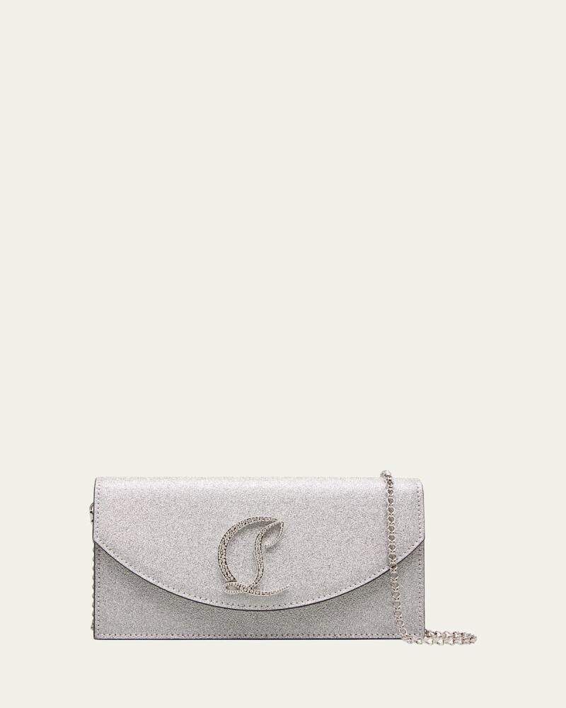 Christian Louboutin Loubi54 Small Wallet on Chain in Glittered Leather Cover