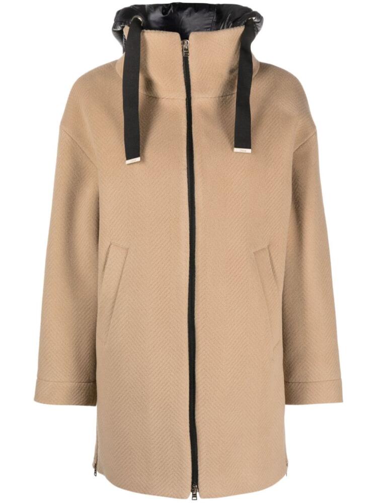 Herno zip-up hooded coat - Neutrals Cover