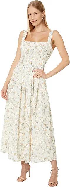 en saison Hayley Midi Dress (Peach Print) Women's Dress Cover