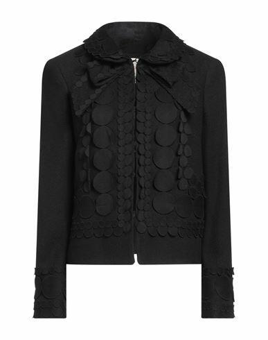 Maison Common Woman Jacket Black Wool, Polyamide Cover