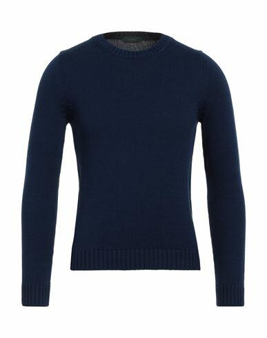 Zanone Man Sweater Navy blue Cotton Cover