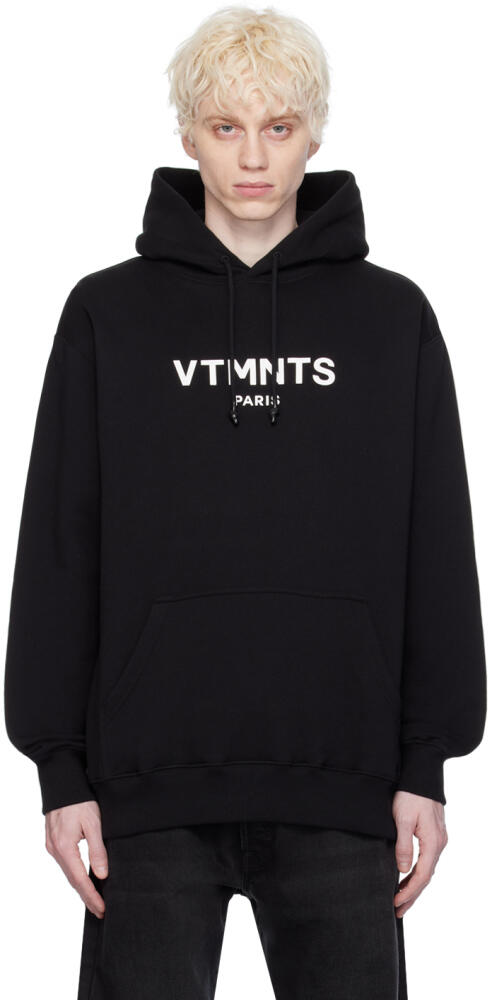 VTMNTS Black Printed Hoodie Cover