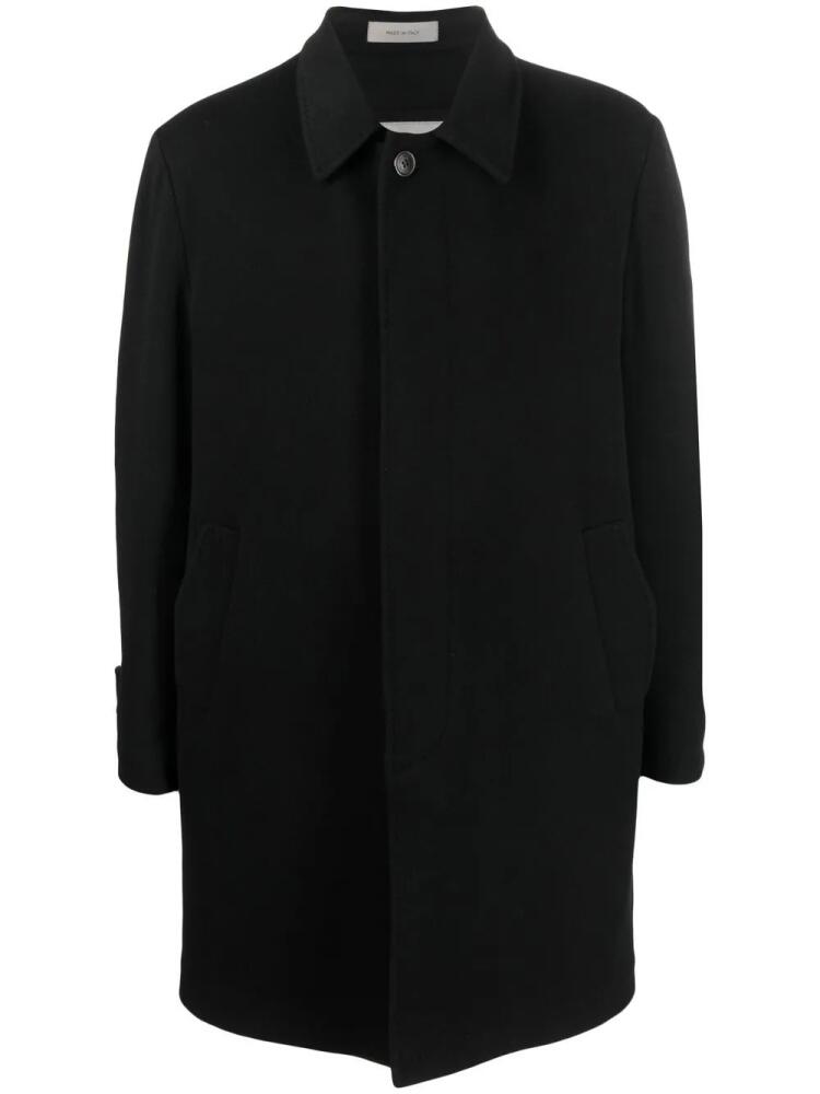 Corneliani concealed single-breasted coat - Black Cover