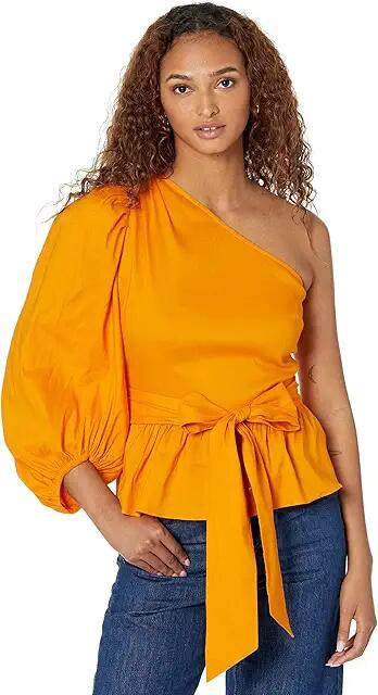 Ted Baker Lera One Shoulder Top with Tie Waist (Dark Orange) Women's Clothing Cover