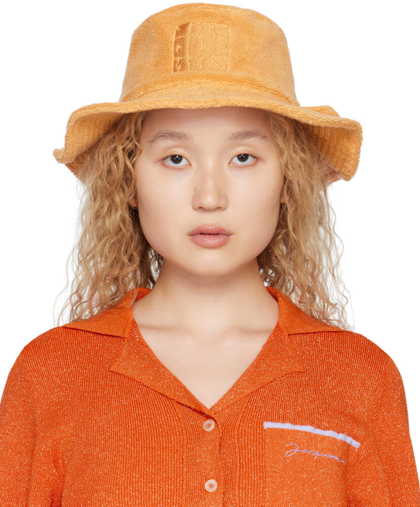 JACQUEMUS Orange Le Raphia 'Le Bob Bandho' Bucket Hat Cover